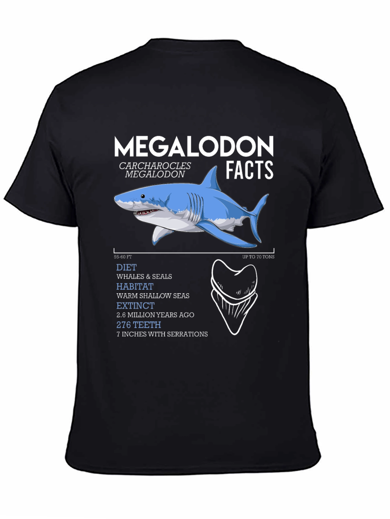 Megalodon Facts Graphic T-Shirt