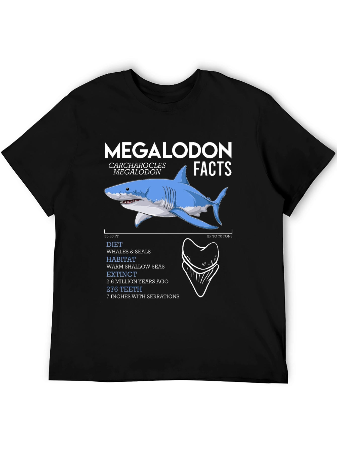 Megalodon Facts Graphic T-Shirt