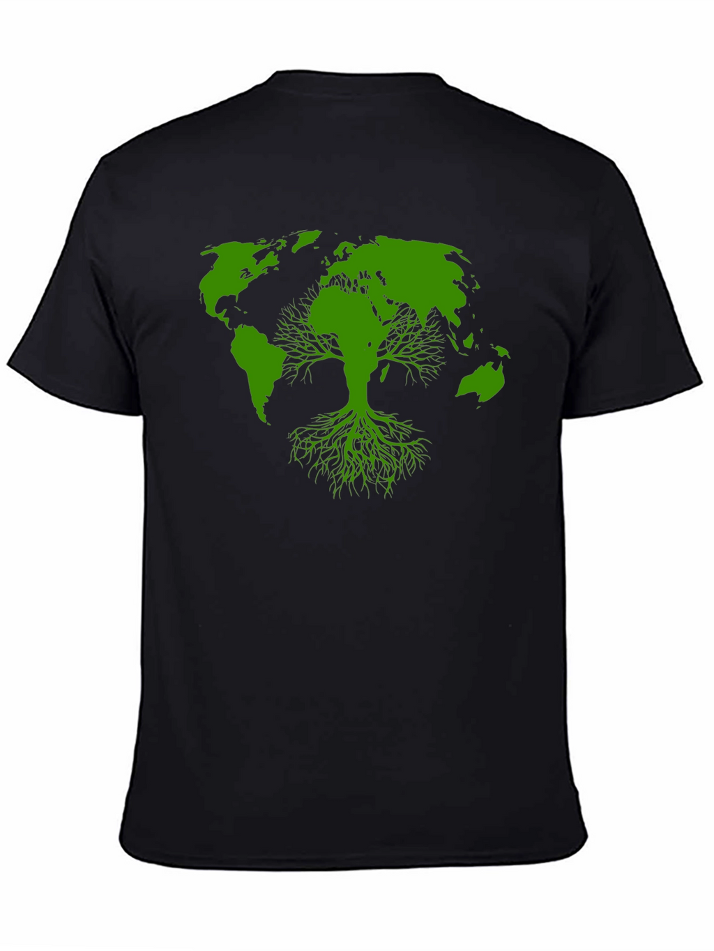 Earth Tree Graphic Tee - Black Cotton T-Shirt