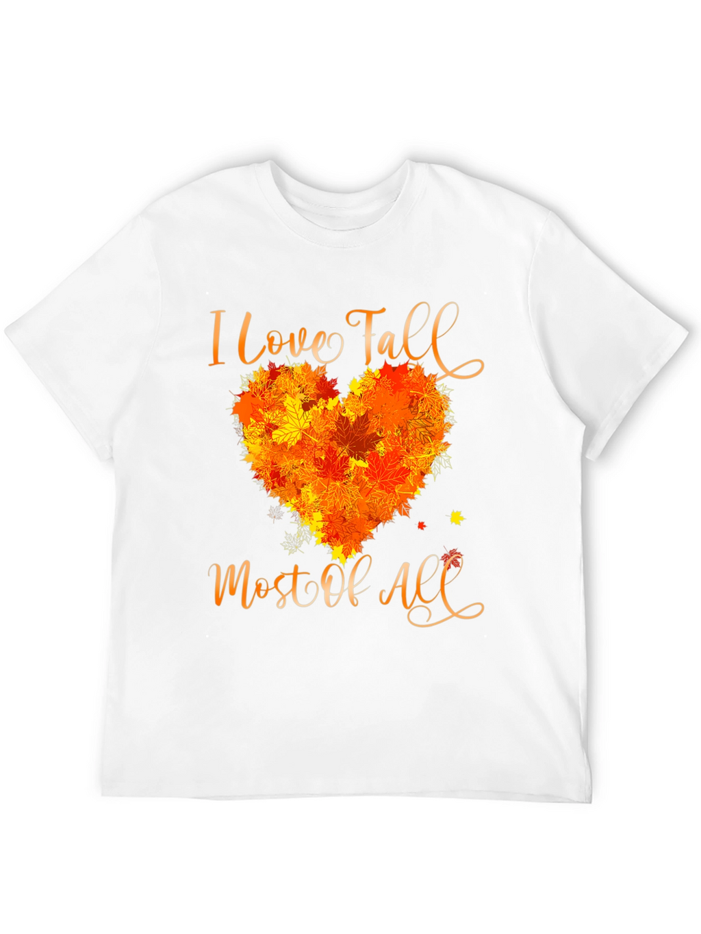 I Love Fall T-Shirt with Leaf Heart Design