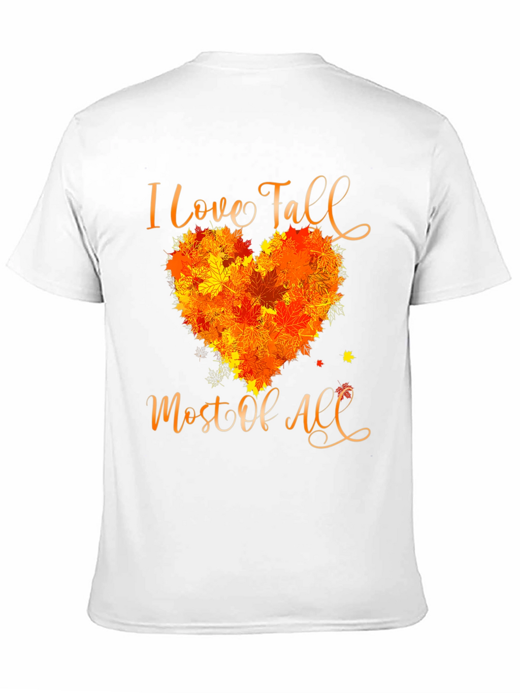 I Love Fall T-Shirt with Leaf Heart Design