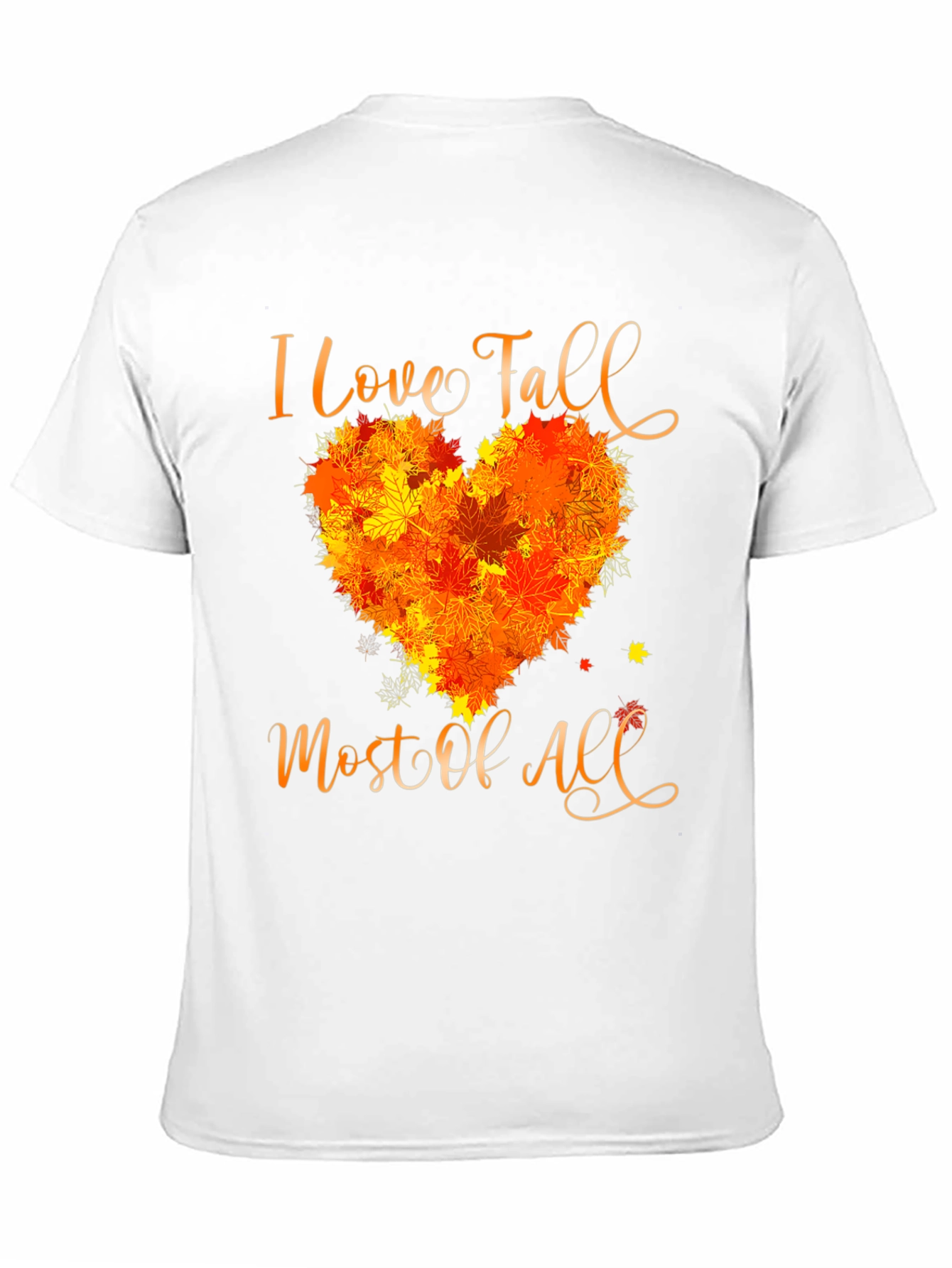 I Love Fall T-Shirt with Leaf Heart Design