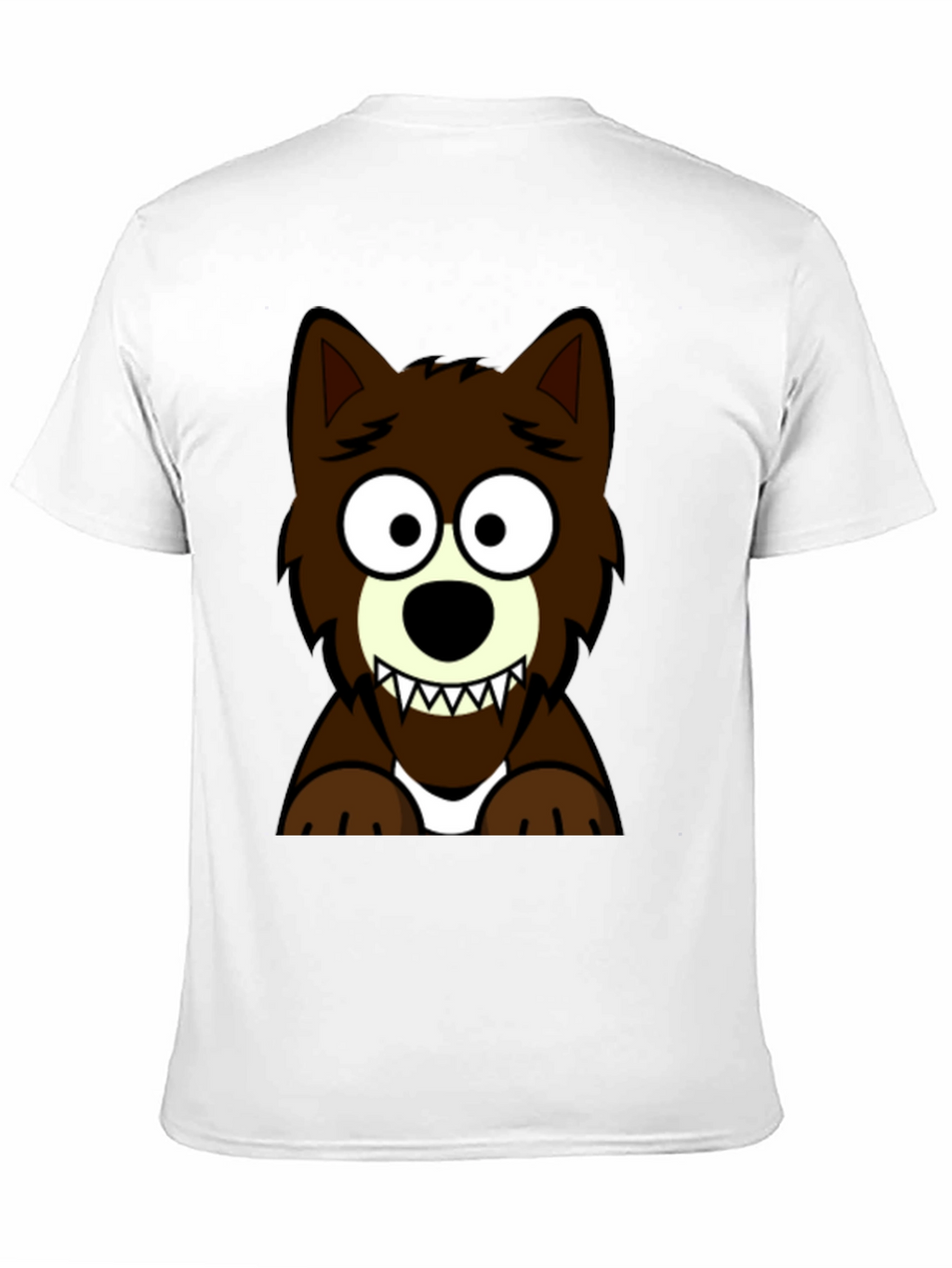 Cartoon Wolf Graphic Tee - Black T-Shirt