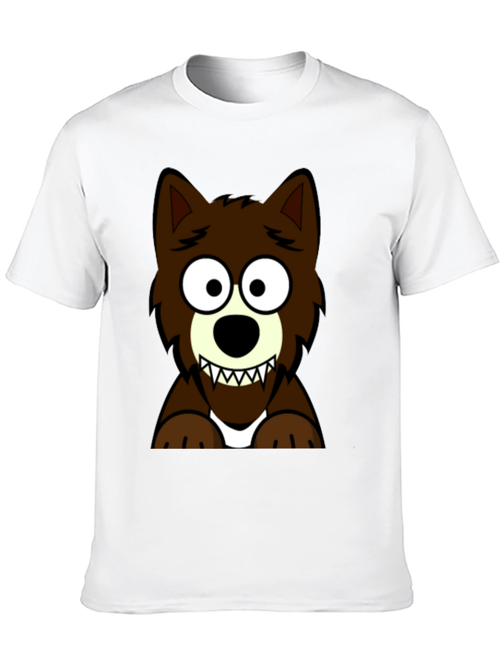 Cartoon Wolf Graphic Tee - Black T-Shirt