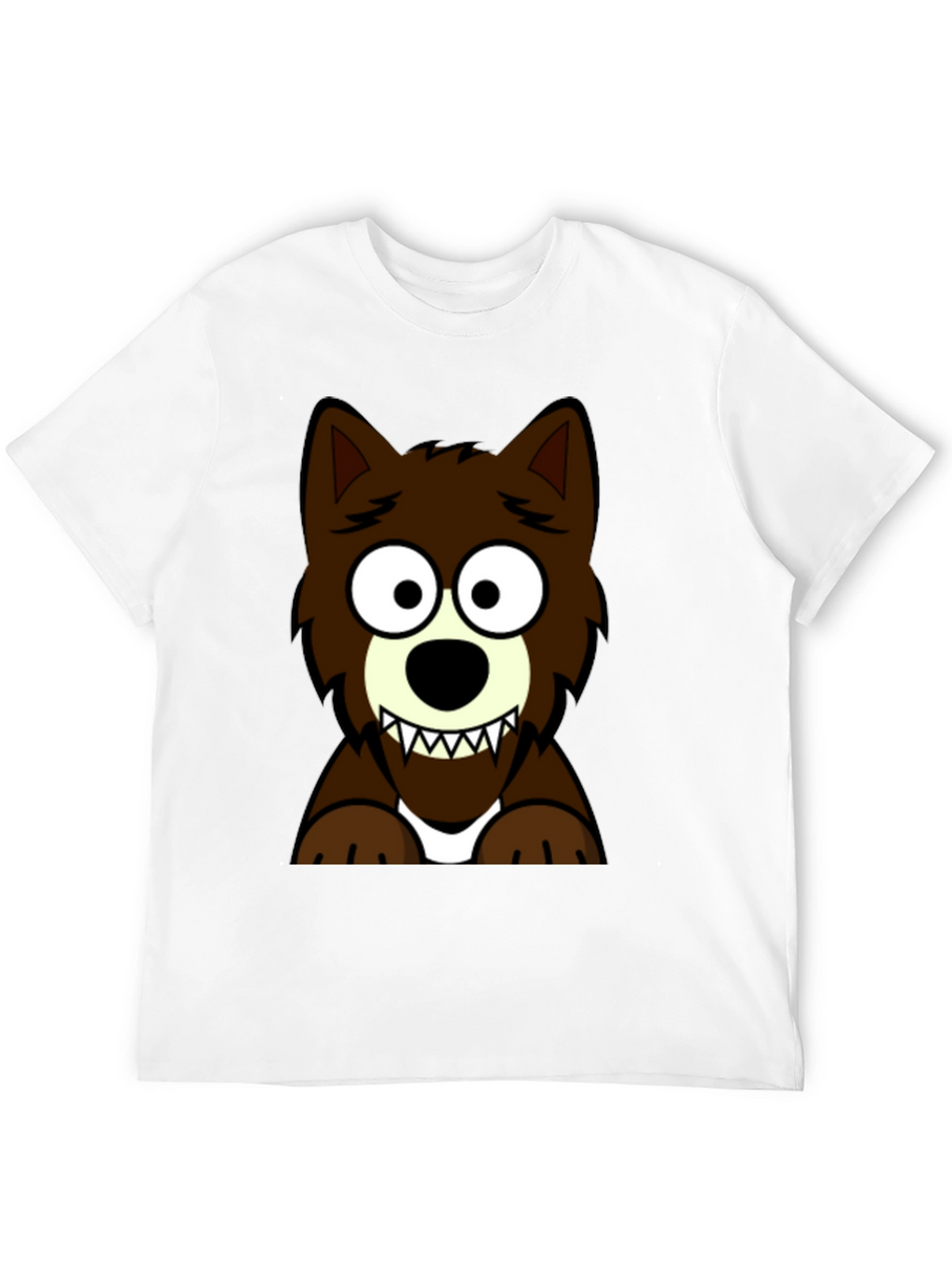 Cartoon Wolf Graphic Tee - Black T-Shirt