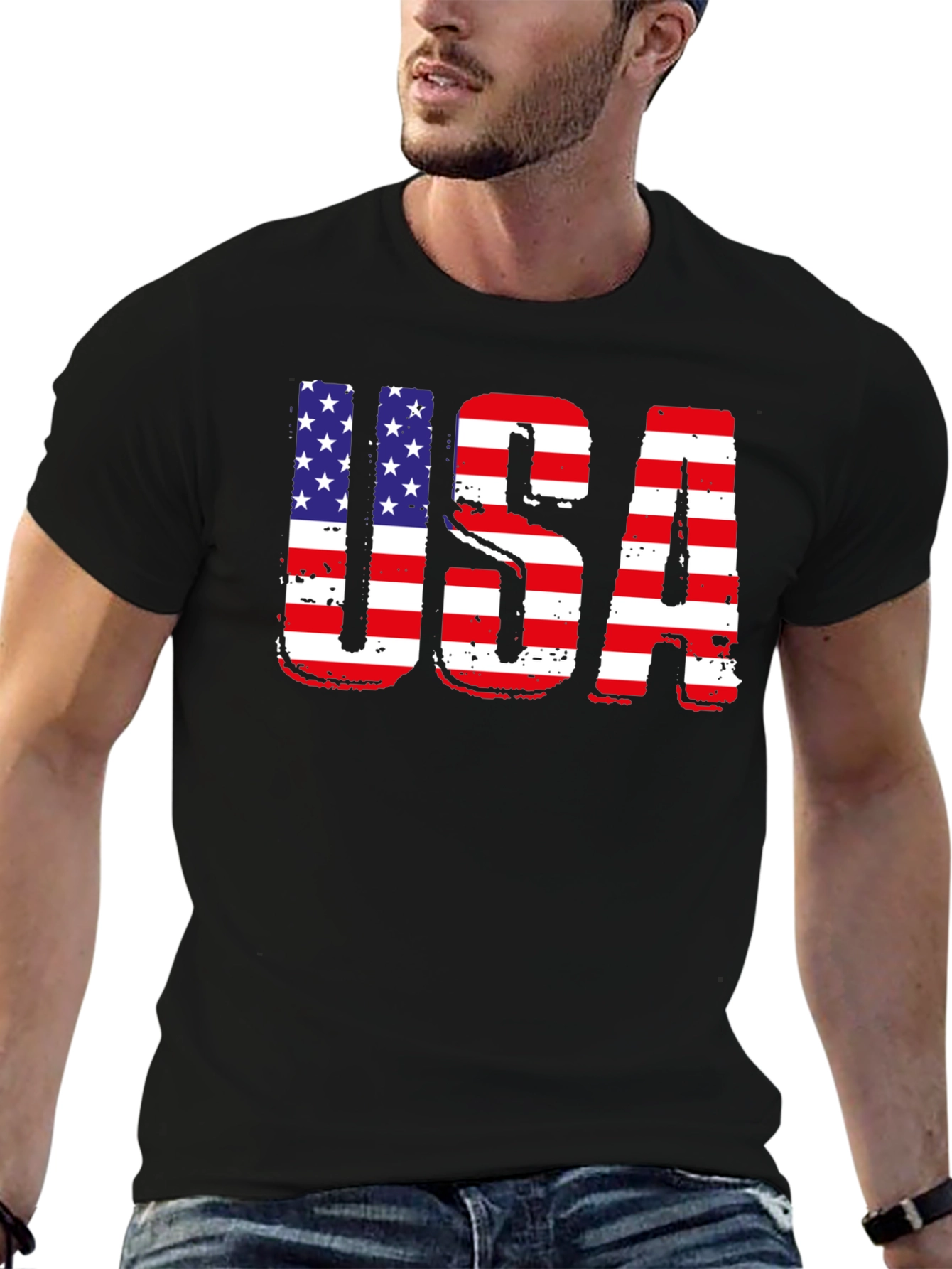 USA Flag Graphic Patriotic T-Shirt