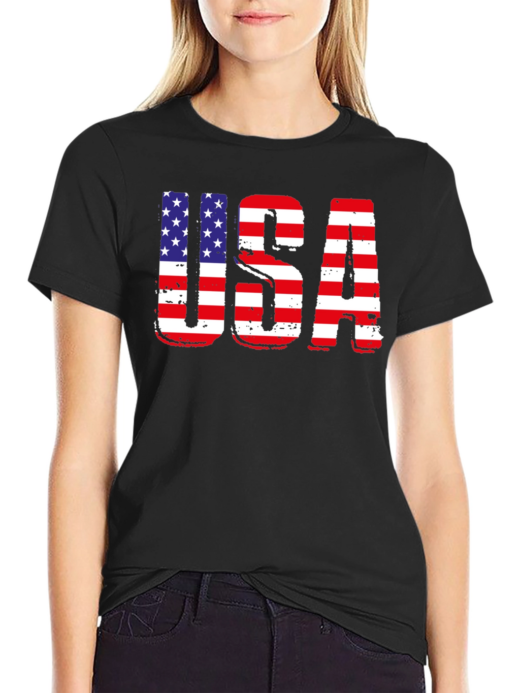 USA Flag Graphic Patriotic T-Shirt