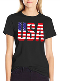 USA Flag Graphic Patriotic T-Shirt