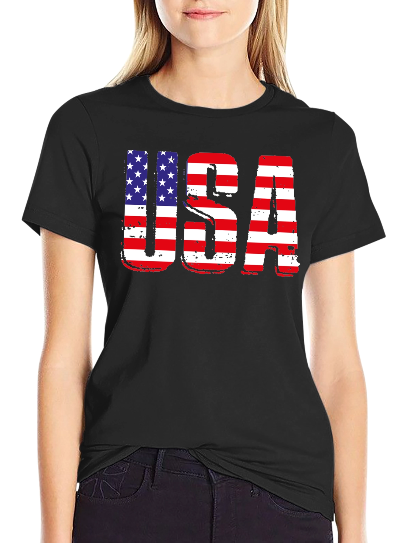 USA Flag Graphic Patriotic T-Shirt