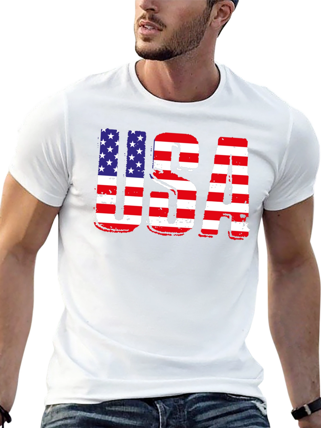 USA Flag Graphic Patriotic T-Shirt