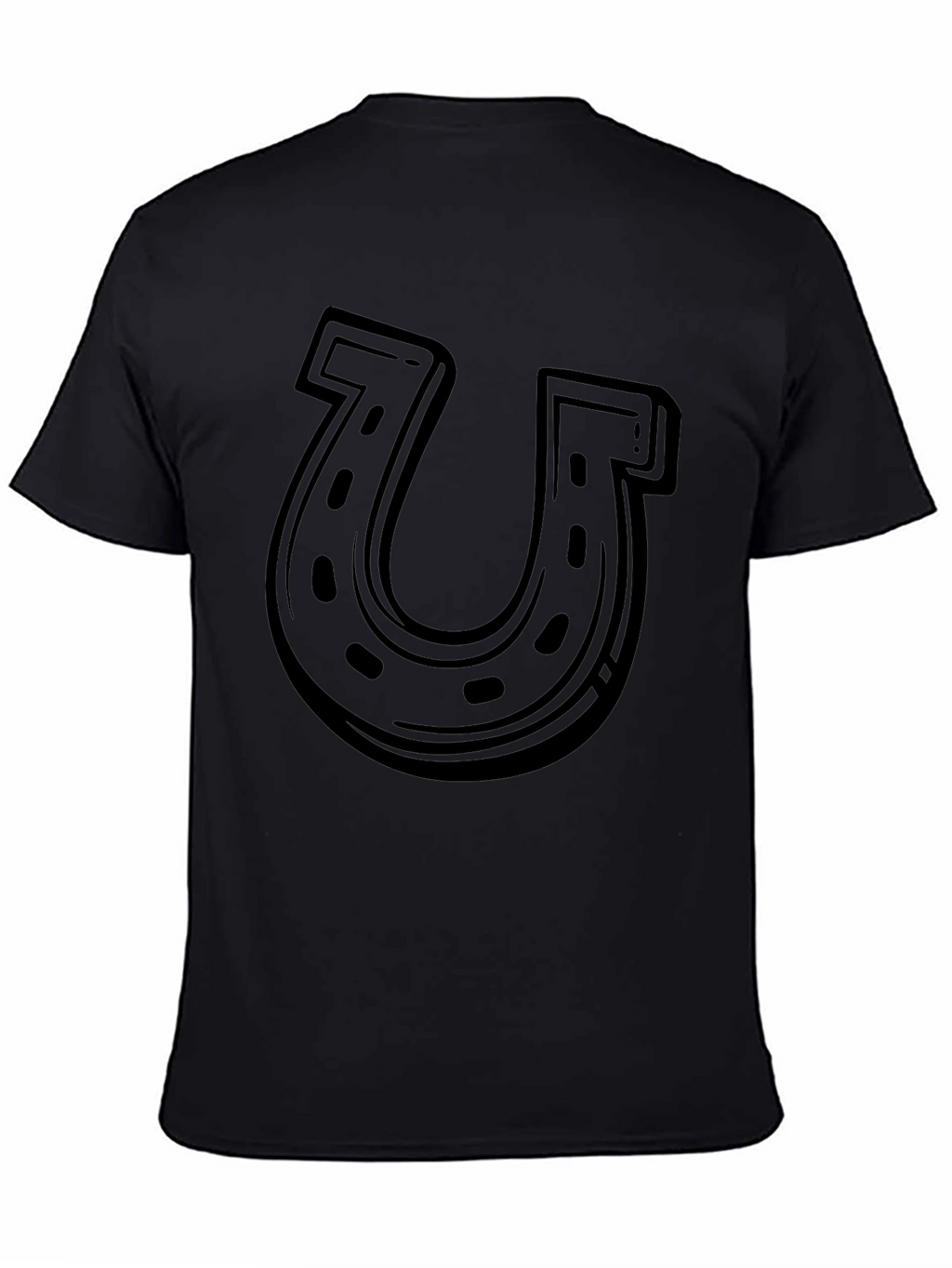 Lucky Horseshoe Graphic Tee - Black Cotton Blend