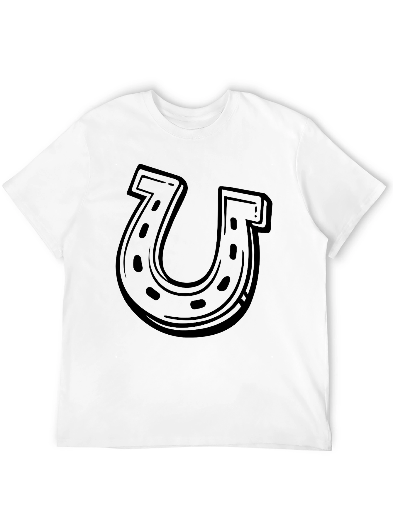 Lucky Horseshoe Graphic Tee - Black Cotton Blend