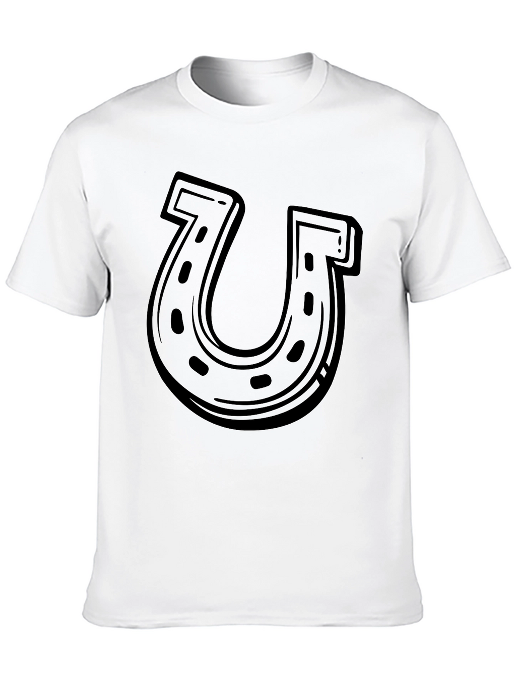 Lucky Horseshoe Graphic Tee - Black Cotton Blend