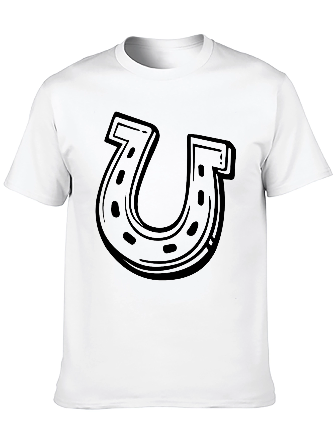 Lucky Horseshoe Graphic Tee - Black Cotton Blend