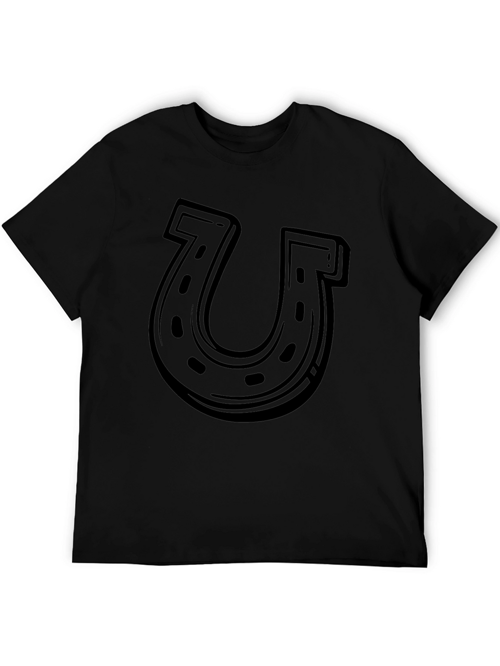 Lucky Horseshoe Graphic Tee - Black Cotton Blend