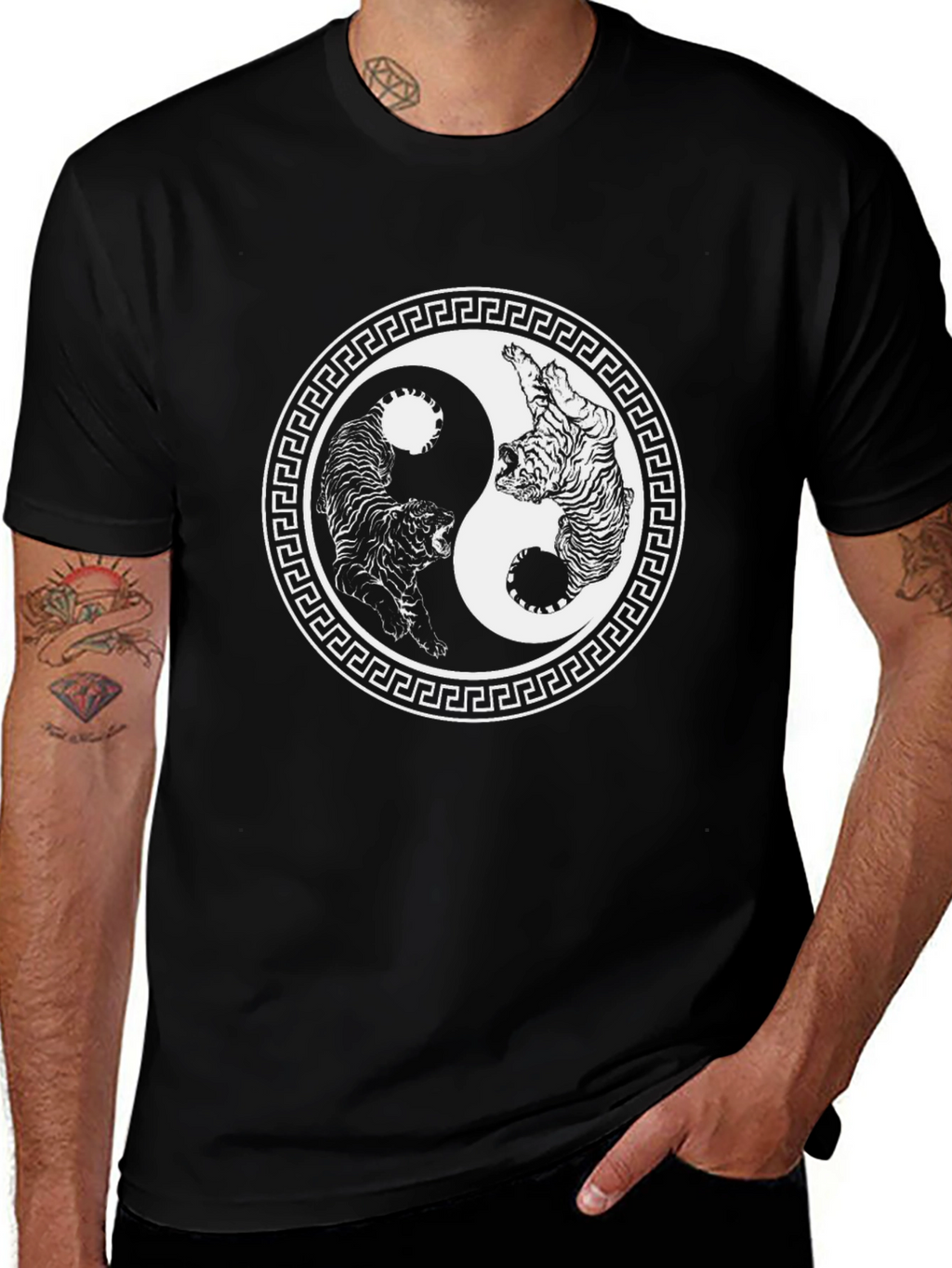 Yin Yang Tiger Graphic T-Shirt