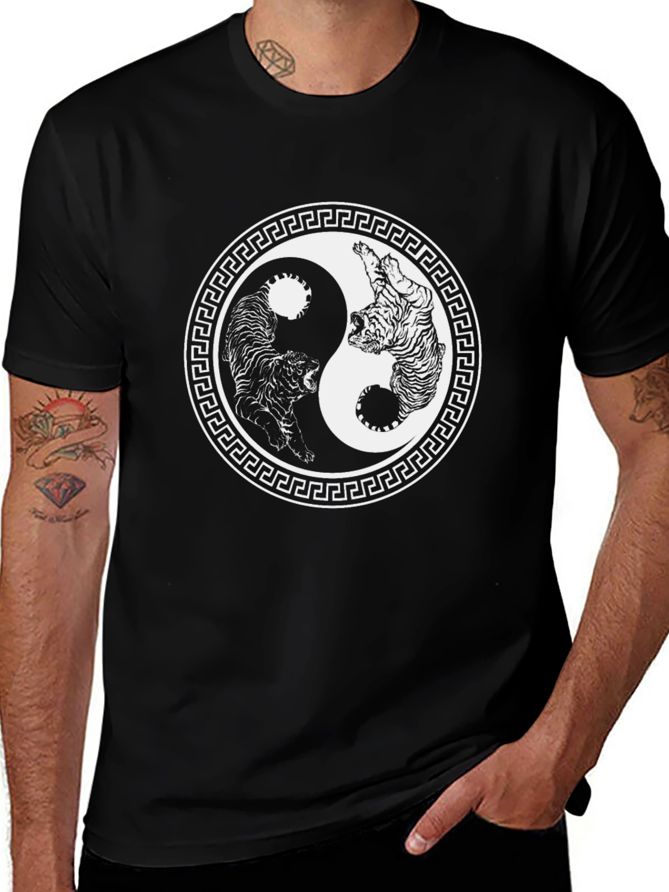 Yin Yang Tiger Graphic T-Shirt