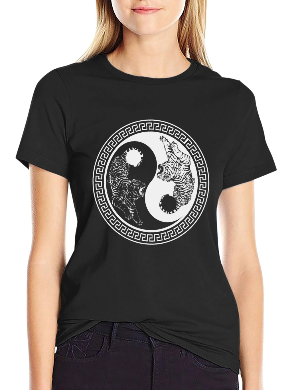 Yin Yang Tiger Graphic T-Shirt