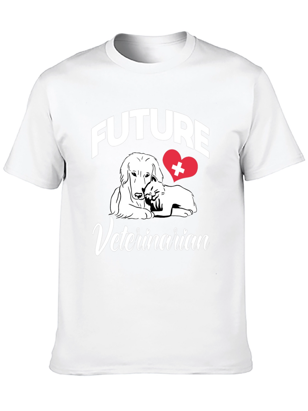 Future Veterinarian T-Shirt Dog Cat Heart Design