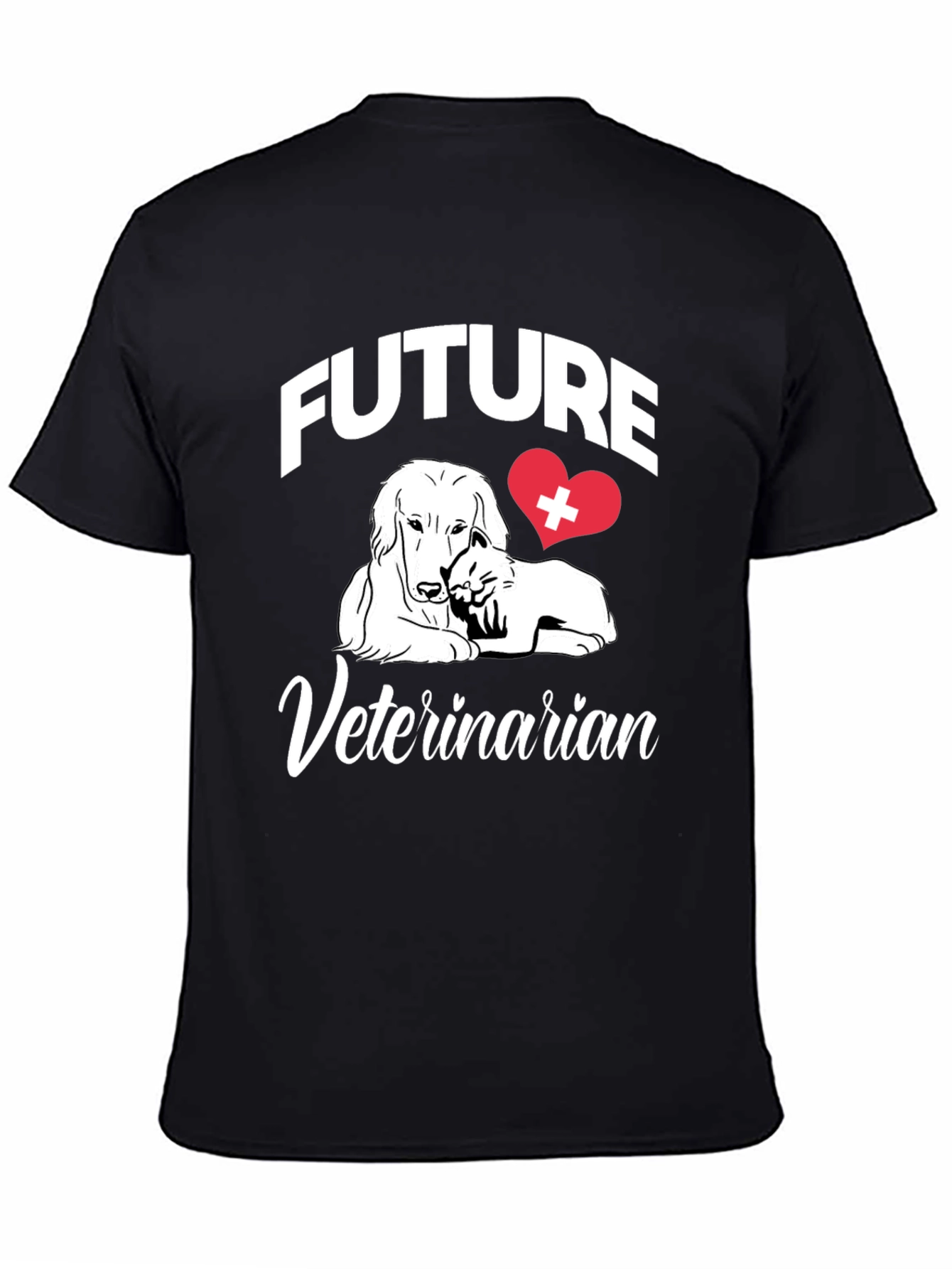 Future Veterinarian T-Shirt Dog Cat Heart Design