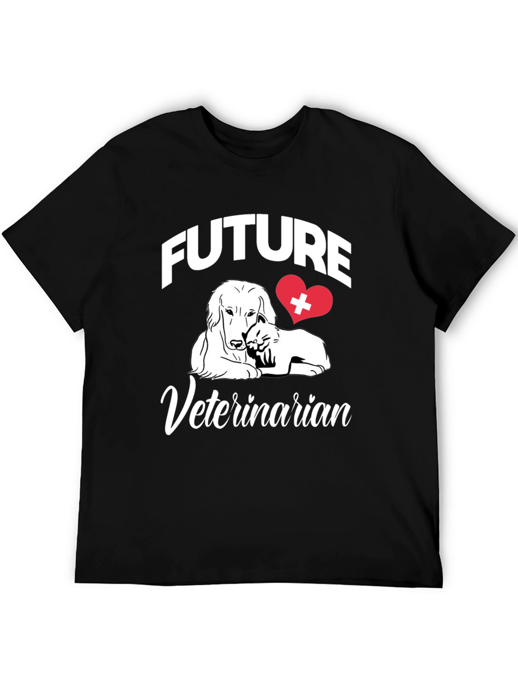 Future Veterinarian T-Shirt Dog Cat Heart Design