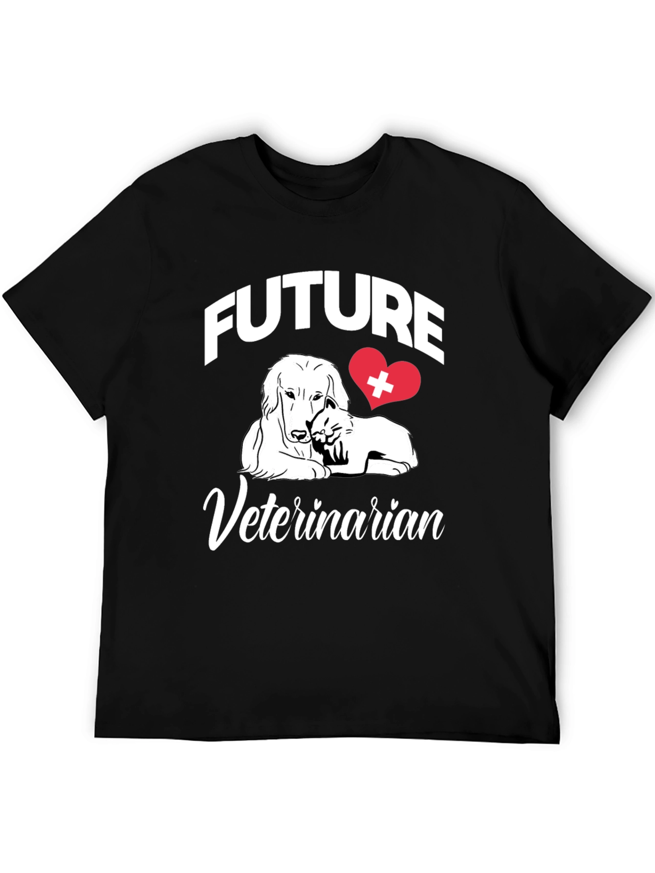 Future Veterinarian T-Shirt Dog Cat Heart Design