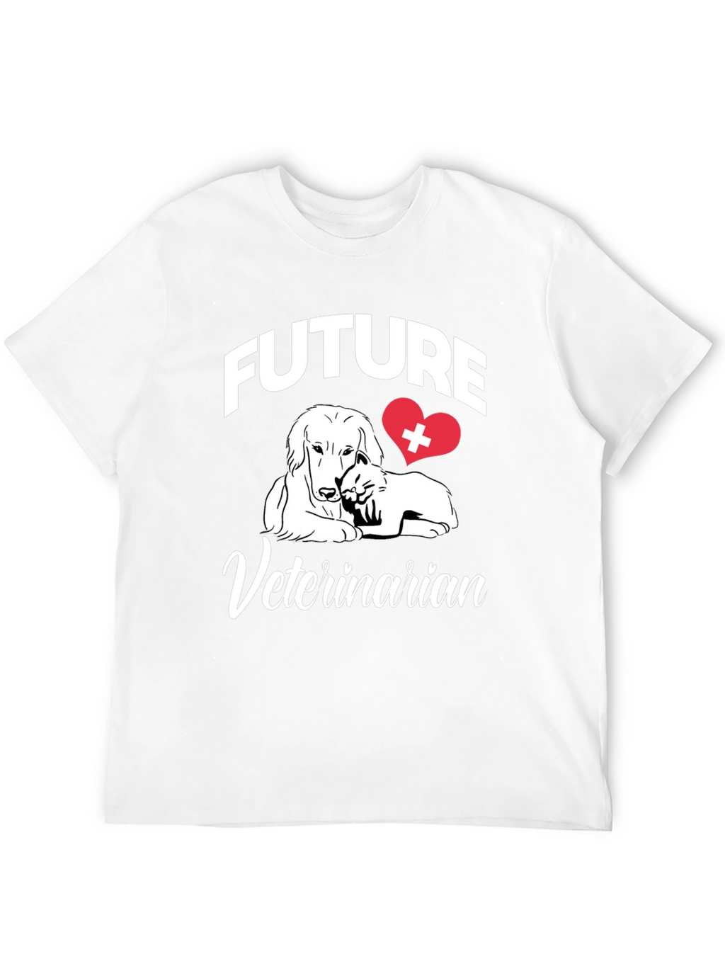 Future Veterinarian T-Shirt Dog Cat Heart Design