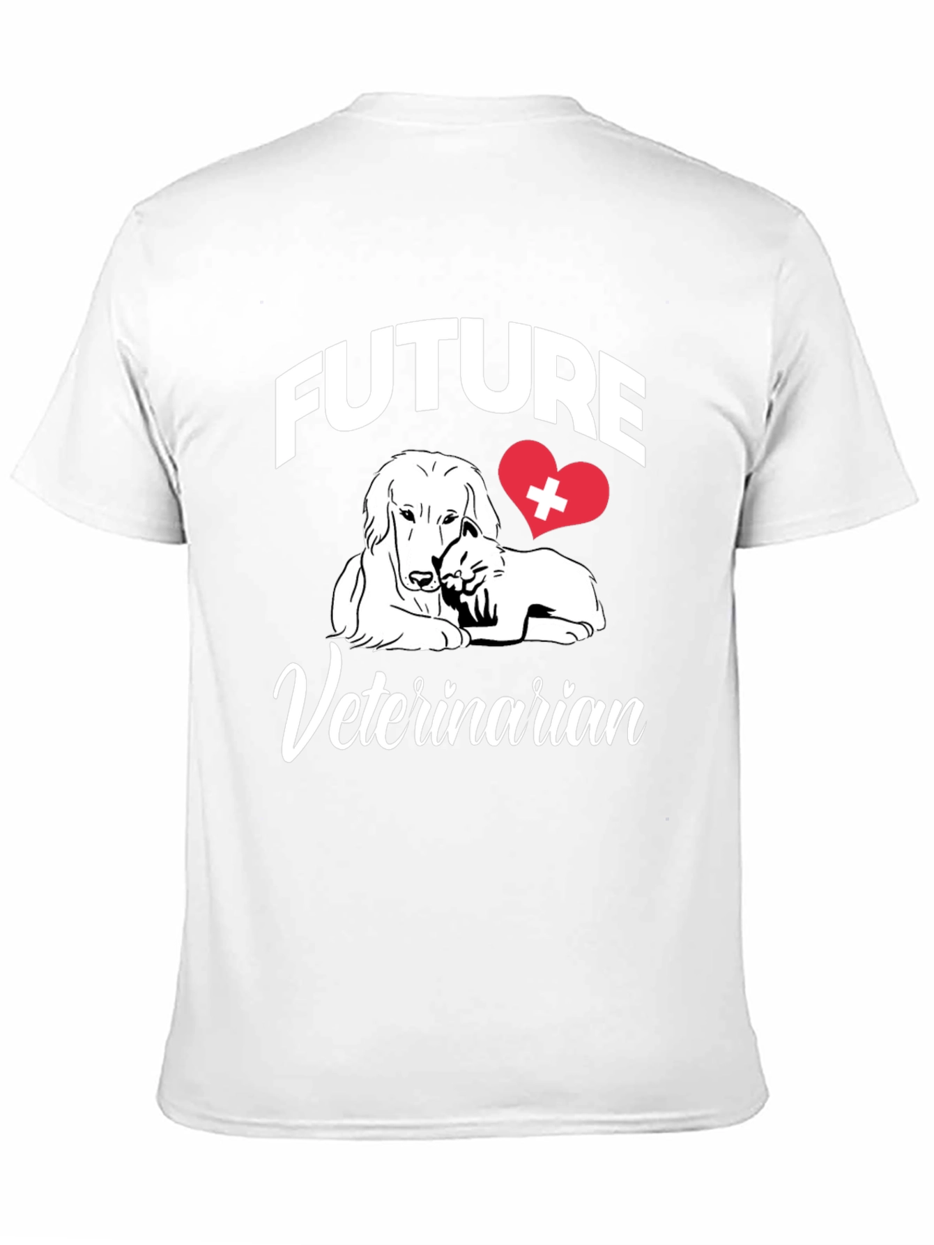 Future Veterinarian T-Shirt Dog Cat Heart Design