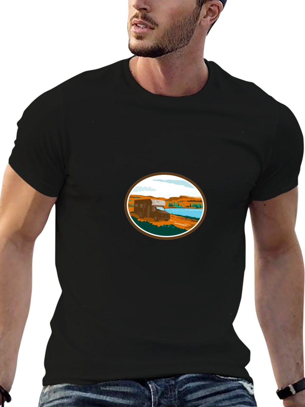 RV Camper Van T-Shirt - Adventure Awaits!