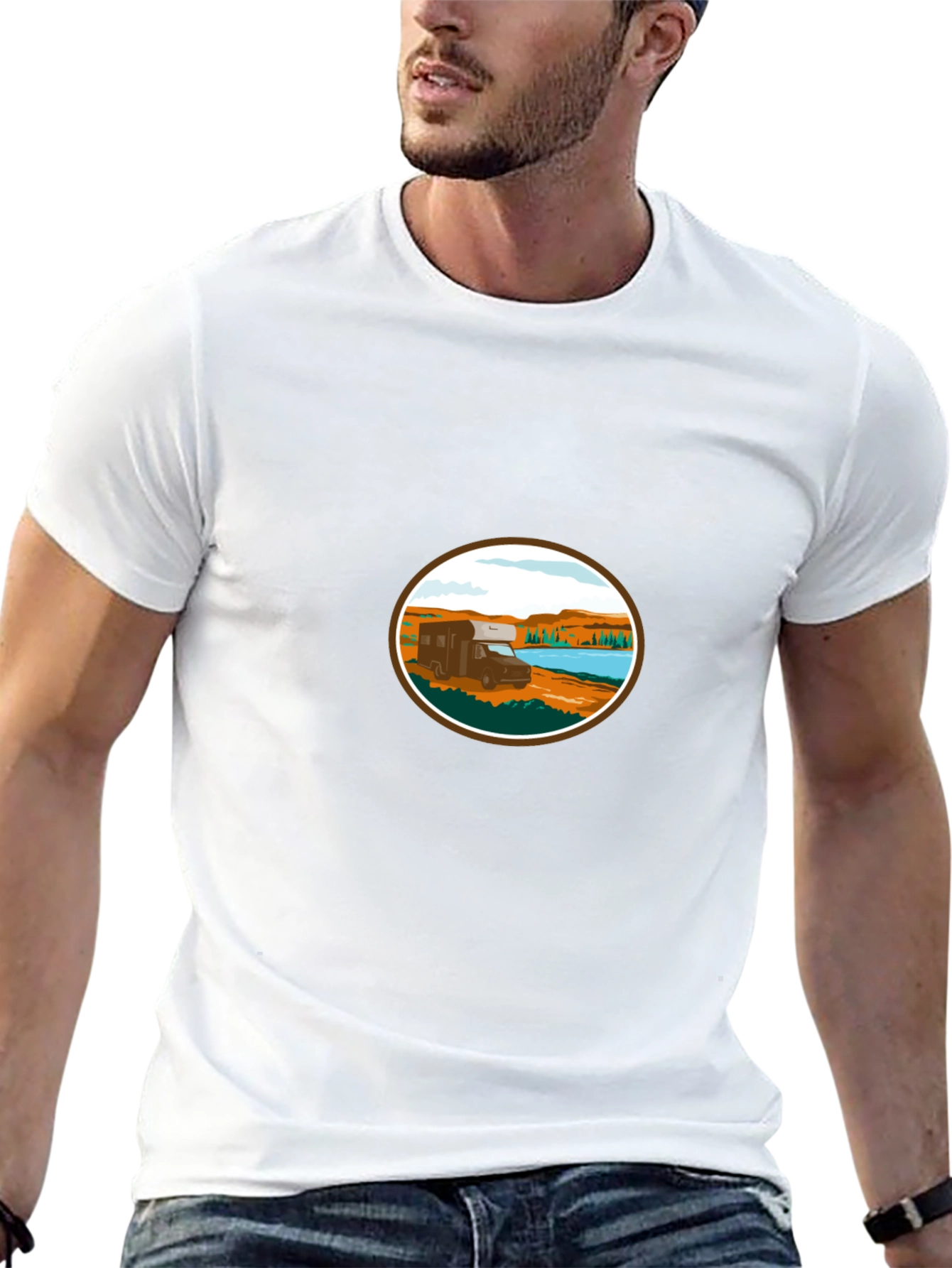 RV Camper Van T-Shirt - Adventure Awaits!