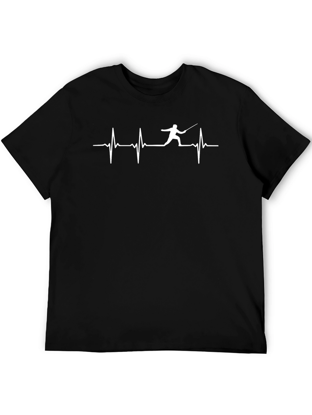 Fencing Heartbeat Graphic Tee - Black