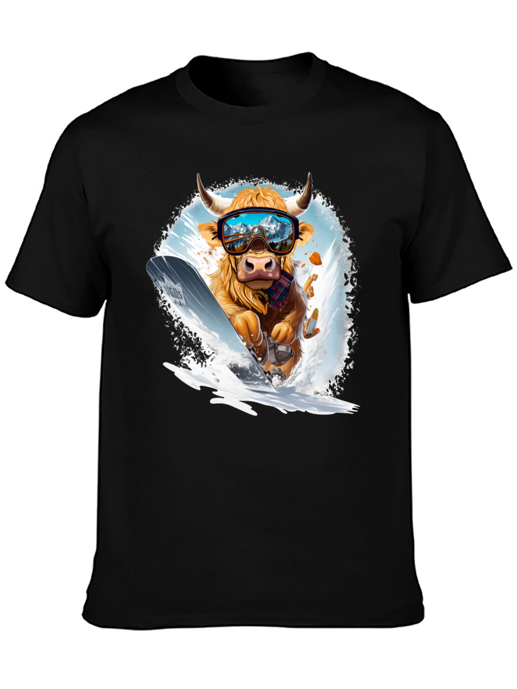 Skiing Cow Graphic Tee