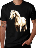 Horse Graphic Tee - Black Casual Shirt