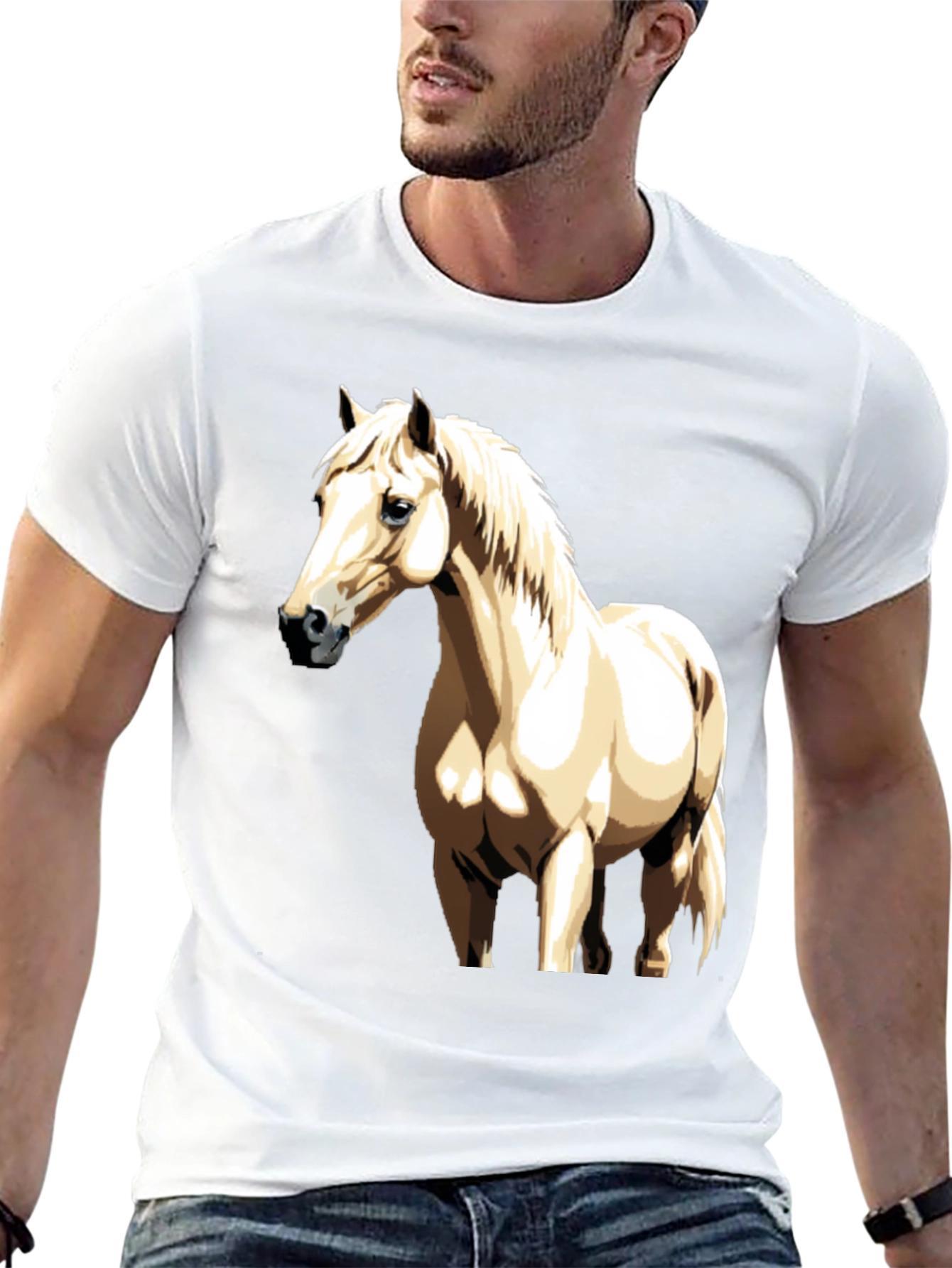 Horse Graphic Tee - Black Casual Shirt