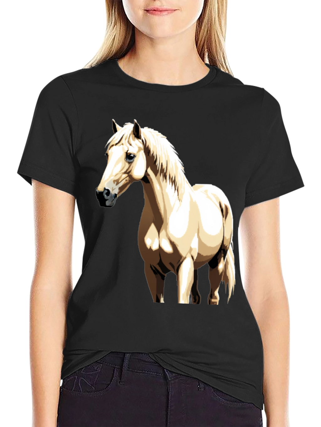 Horse Graphic Tee - Black Casual Shirt