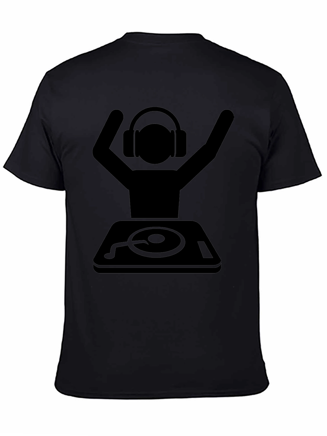 DJ Graphic T-Shirt - Black Cotton Blend