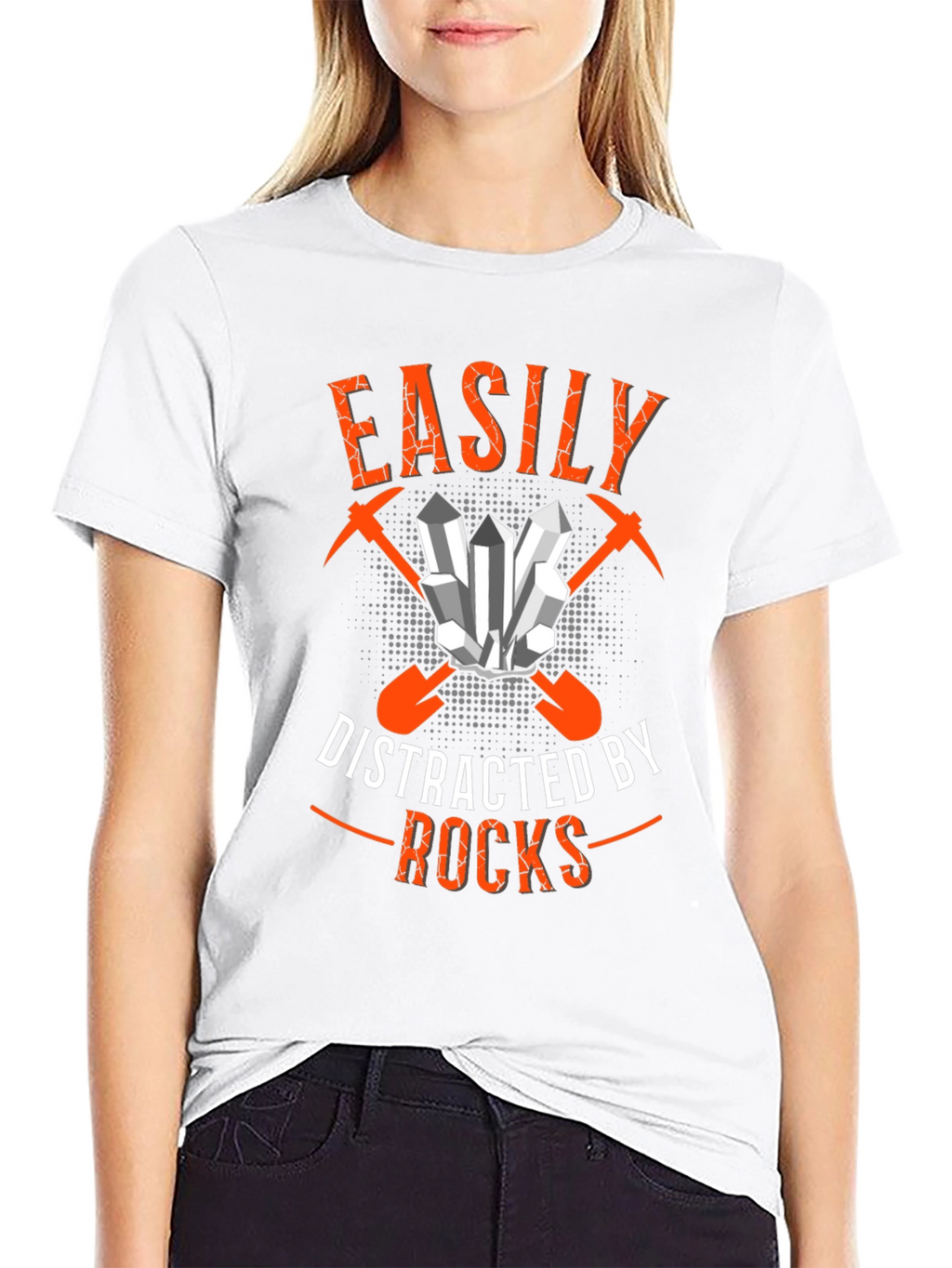 Easily Distracted By Rocks Black T-Shirt