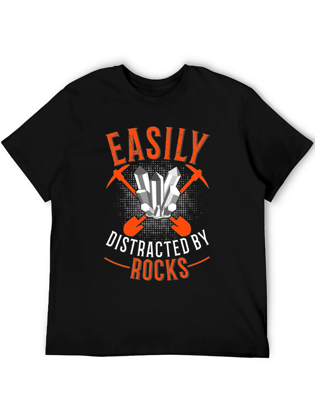 Easily Distracted By Rocks Black T-Shirt