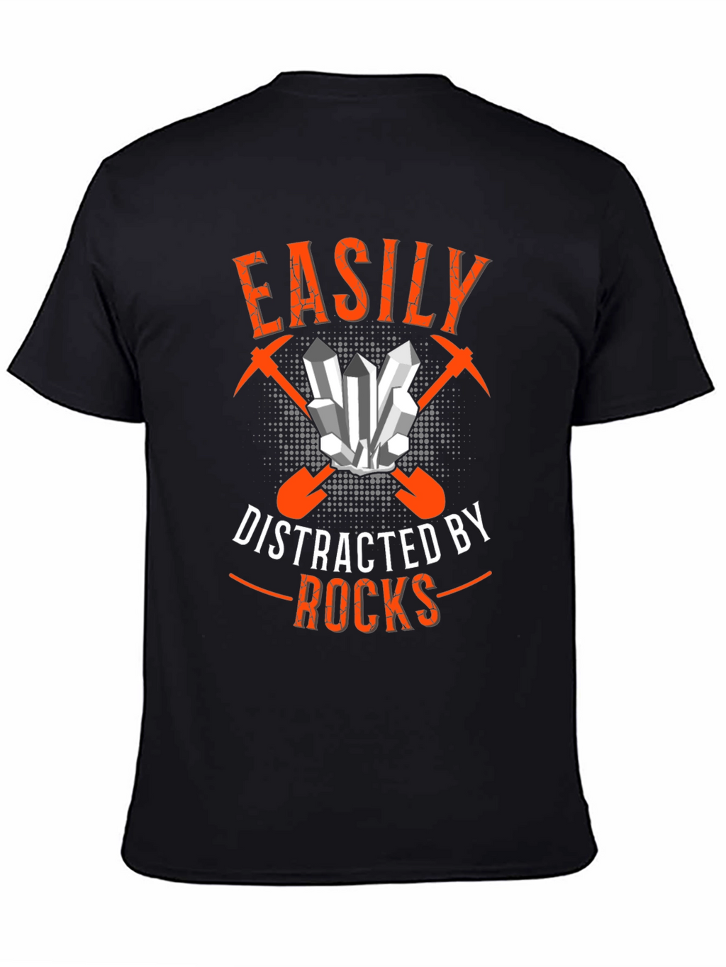 Easily Distracted By Rocks Black T-Shirt