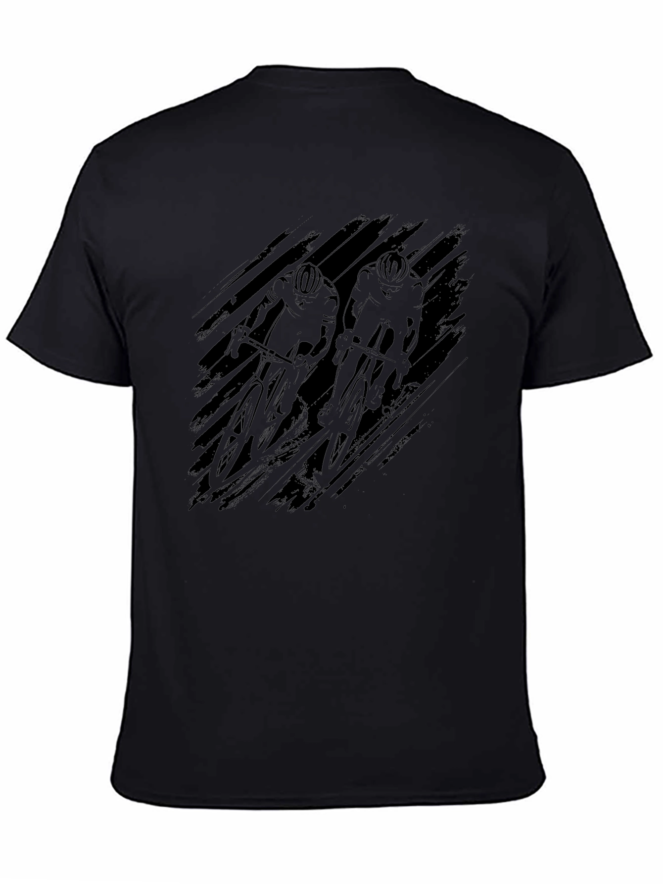 Mens Black Cycling Graphic T-Shirt