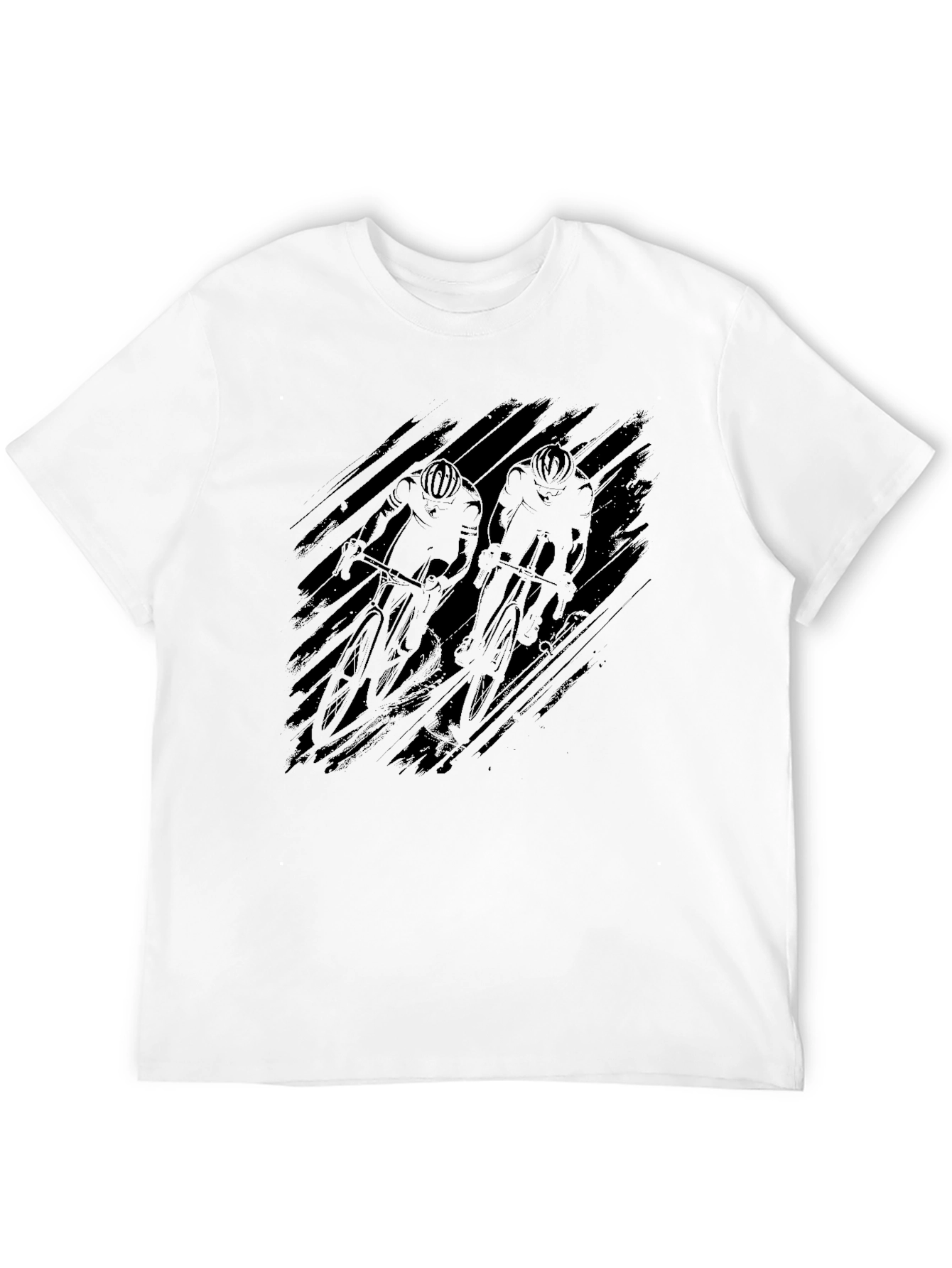 Mens Black Cycling Graphic T-Shirt
