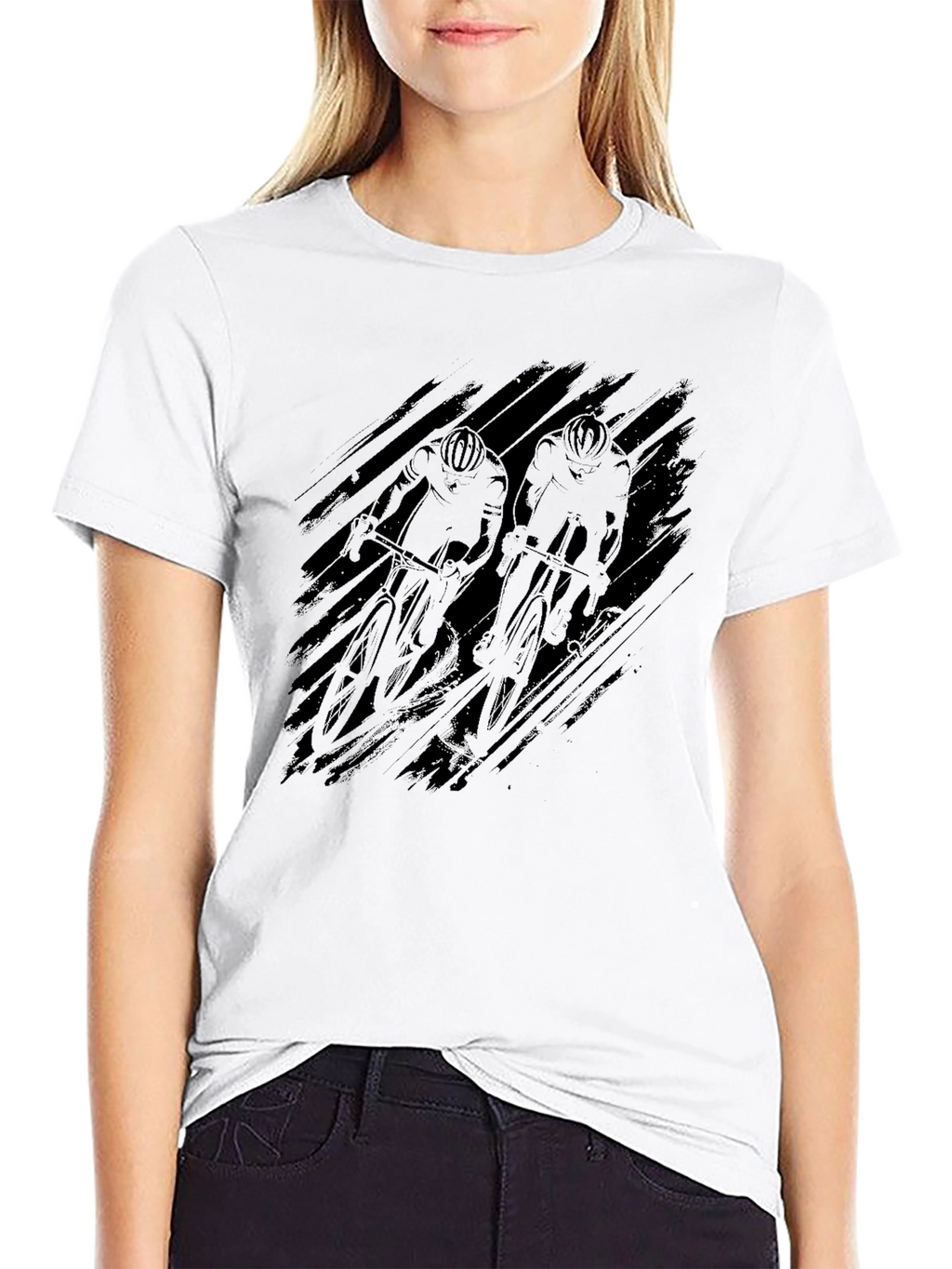 Mens Black Cycling Graphic T-Shirt