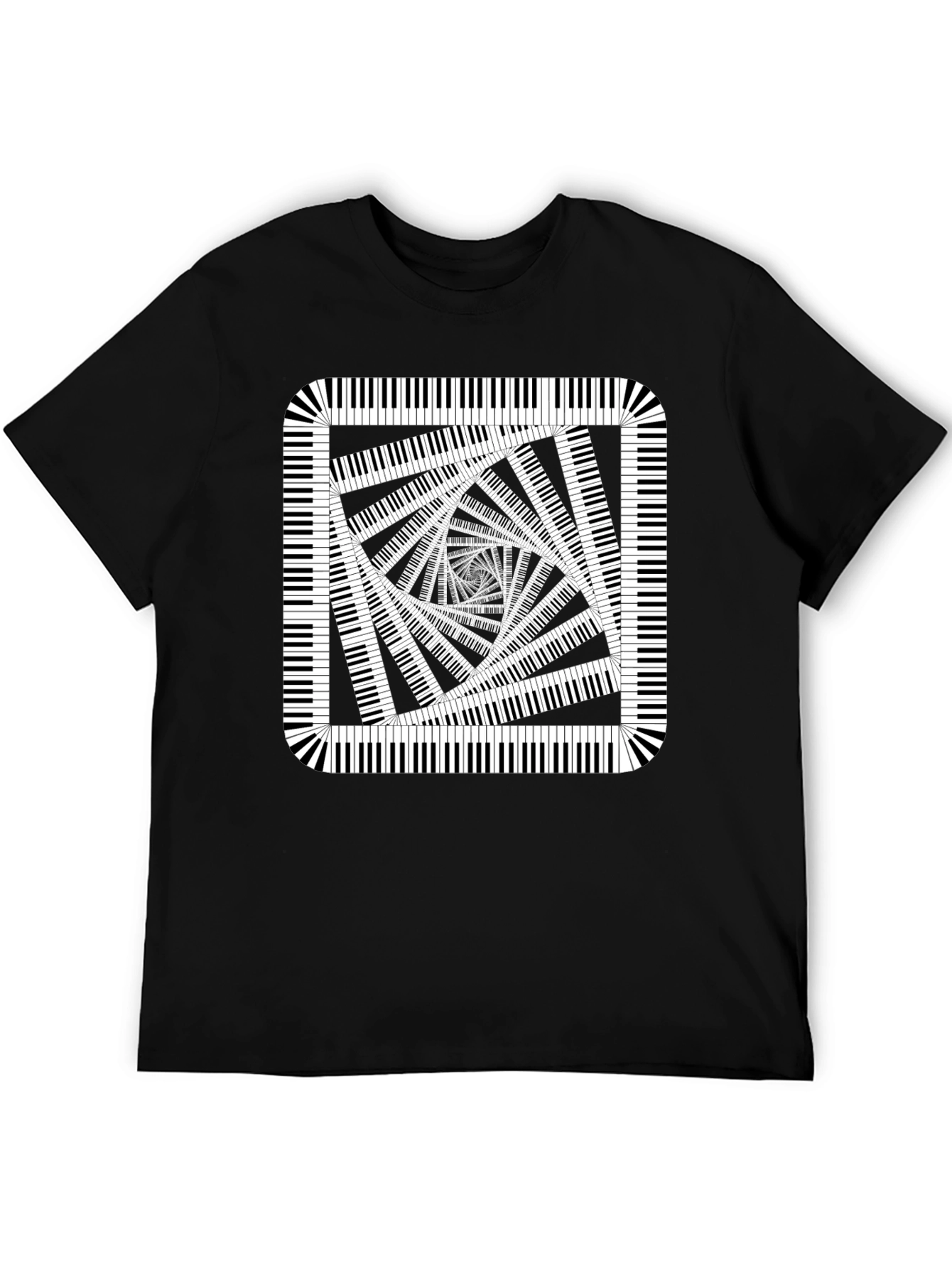 Piano Key Illusion Black T-Shirt
