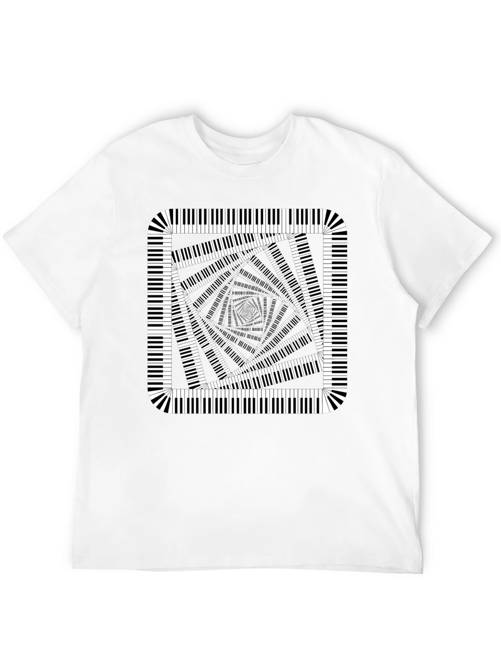 Piano Key Illusion Black T-Shirt