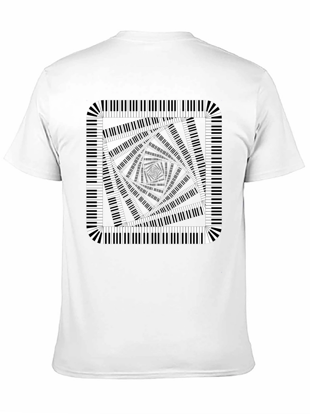 Piano Key Illusion Black T-Shirt
