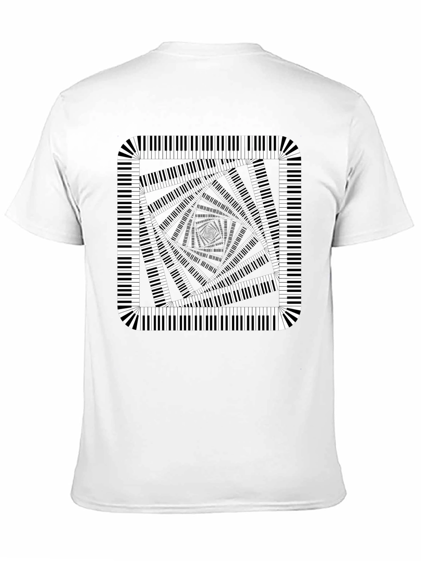 Piano Key Illusion Black T-Shirt