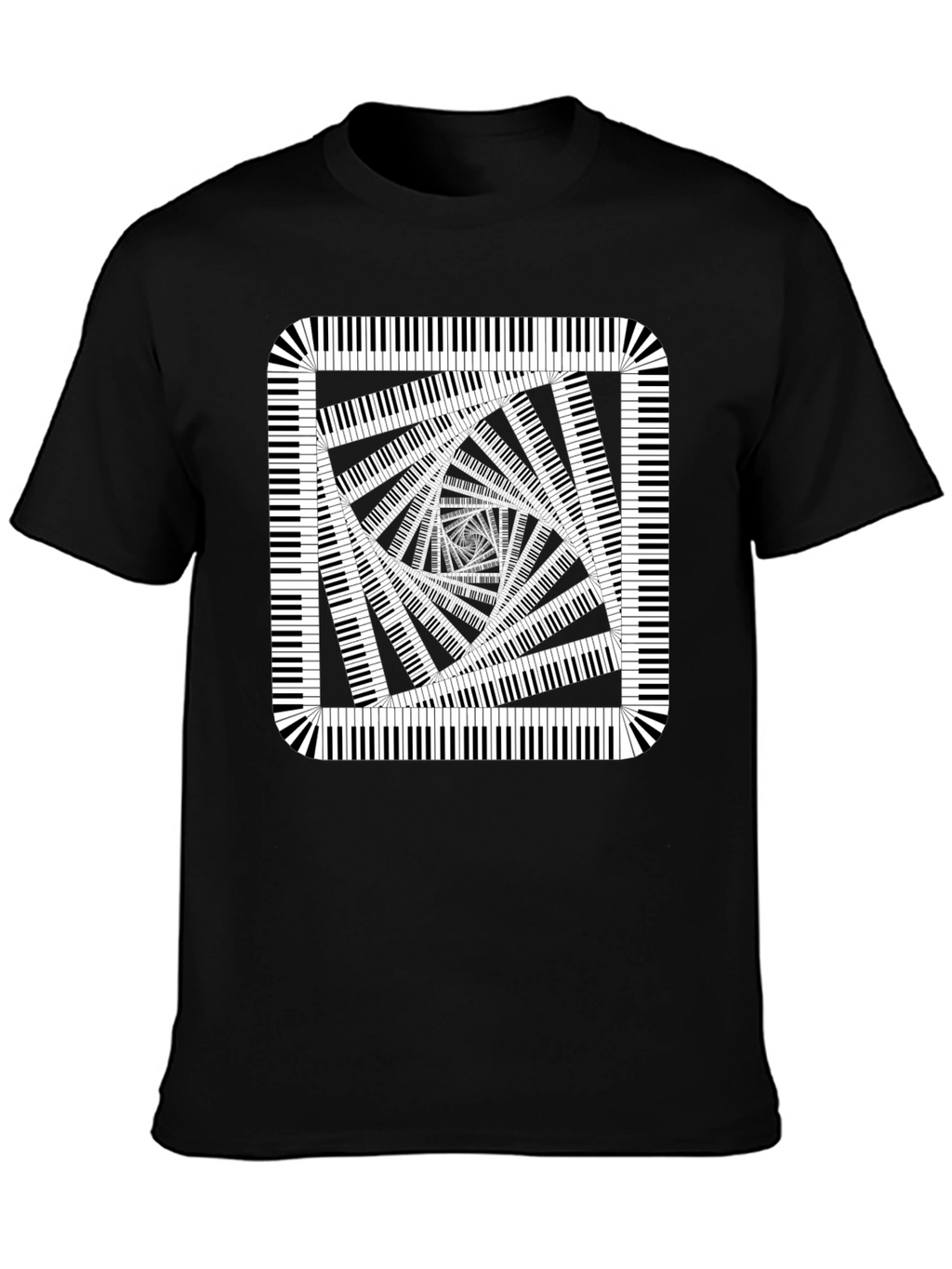 Piano Key Illusion Black T-Shirt