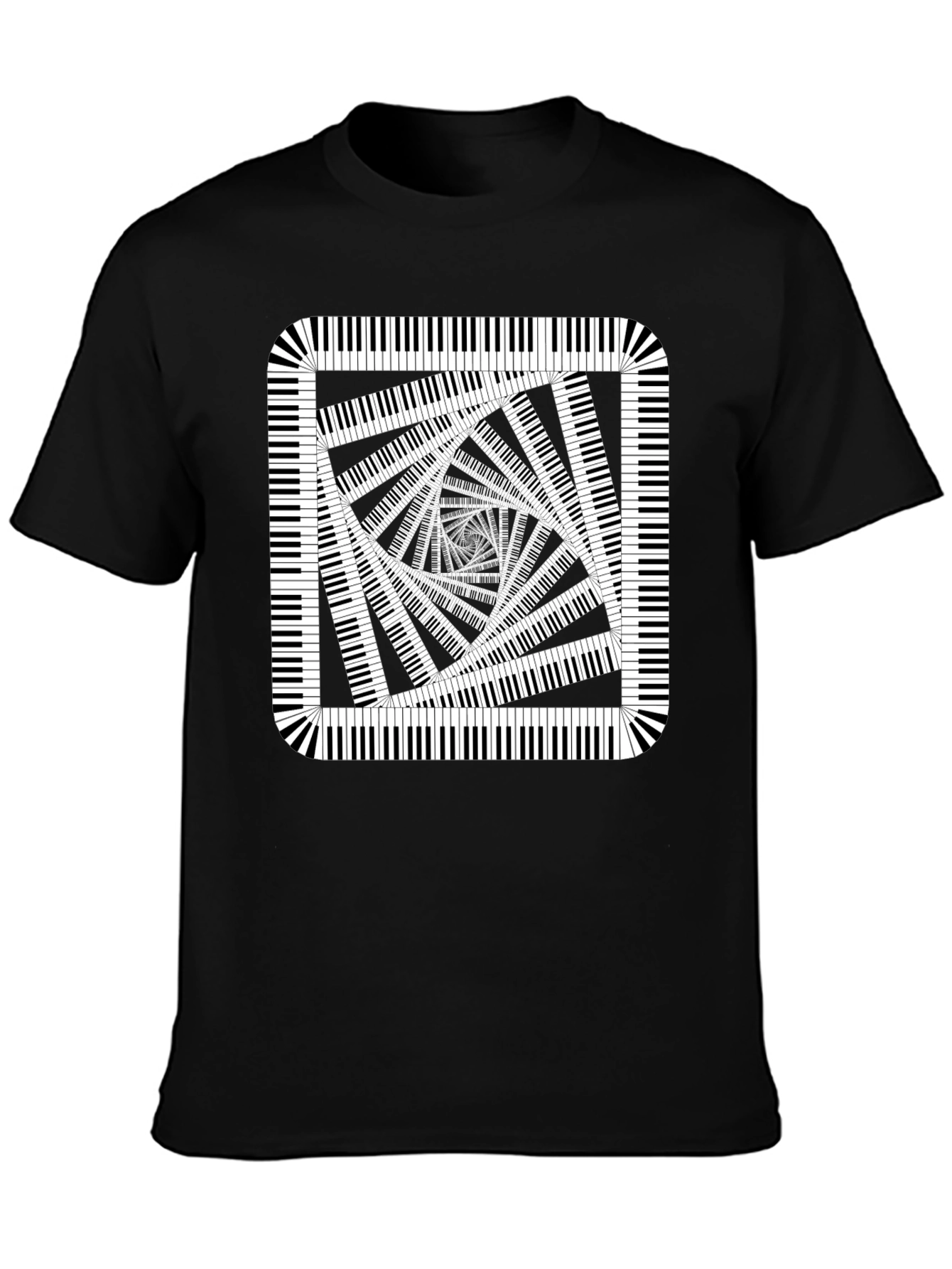 Piano Key Illusion Black T-Shirt