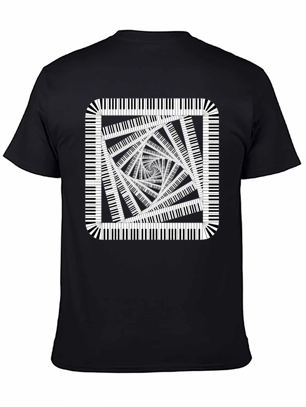 Piano Key Illusion Black T-Shirt