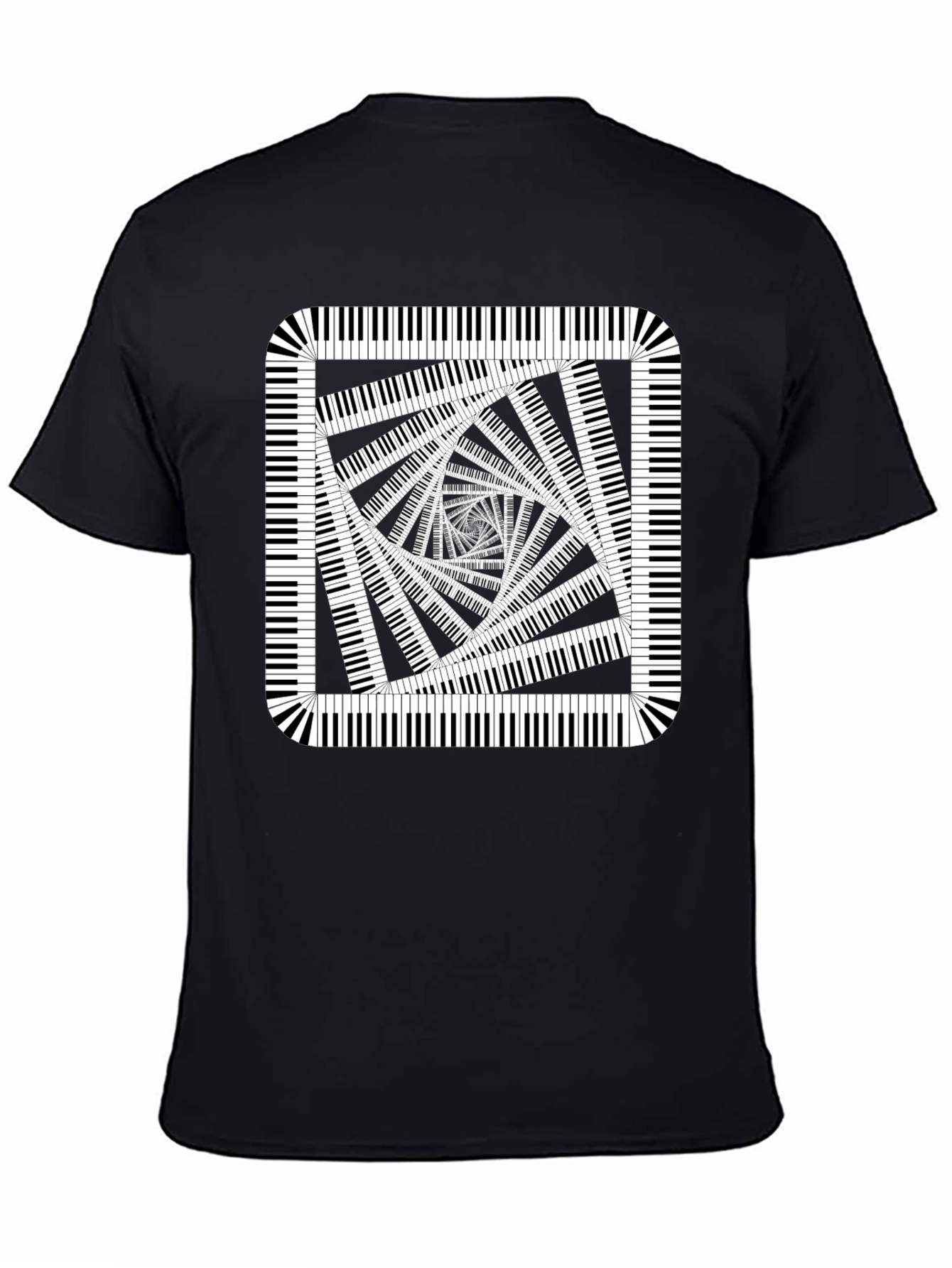 Piano Key Illusion Black T-Shirt
